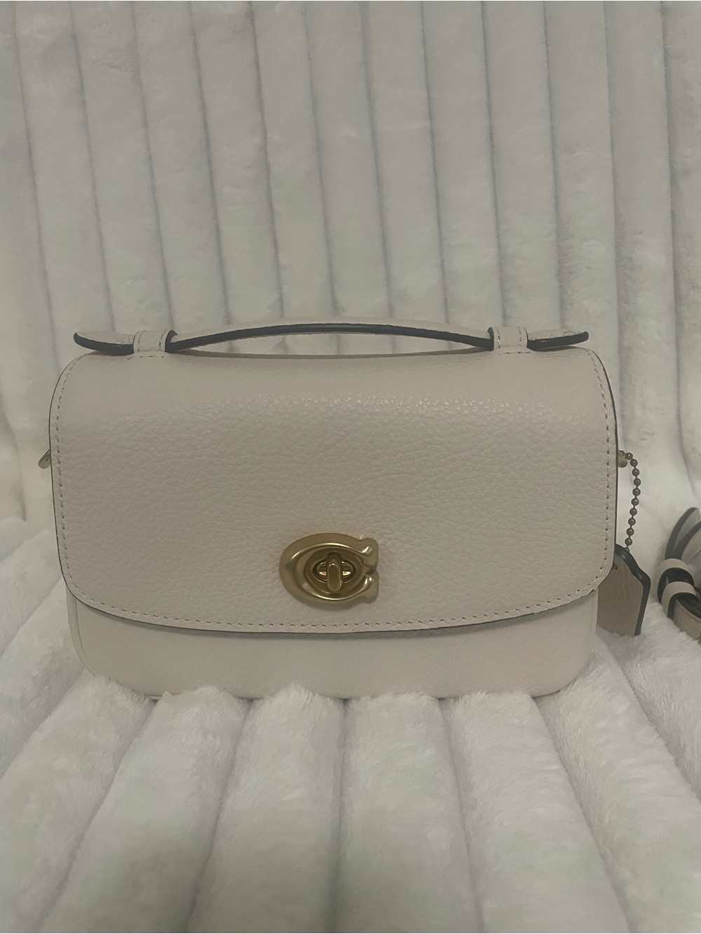 NWT Coach Cassie 17 Pebbled Leather in Chalk - Picture 2 of 9